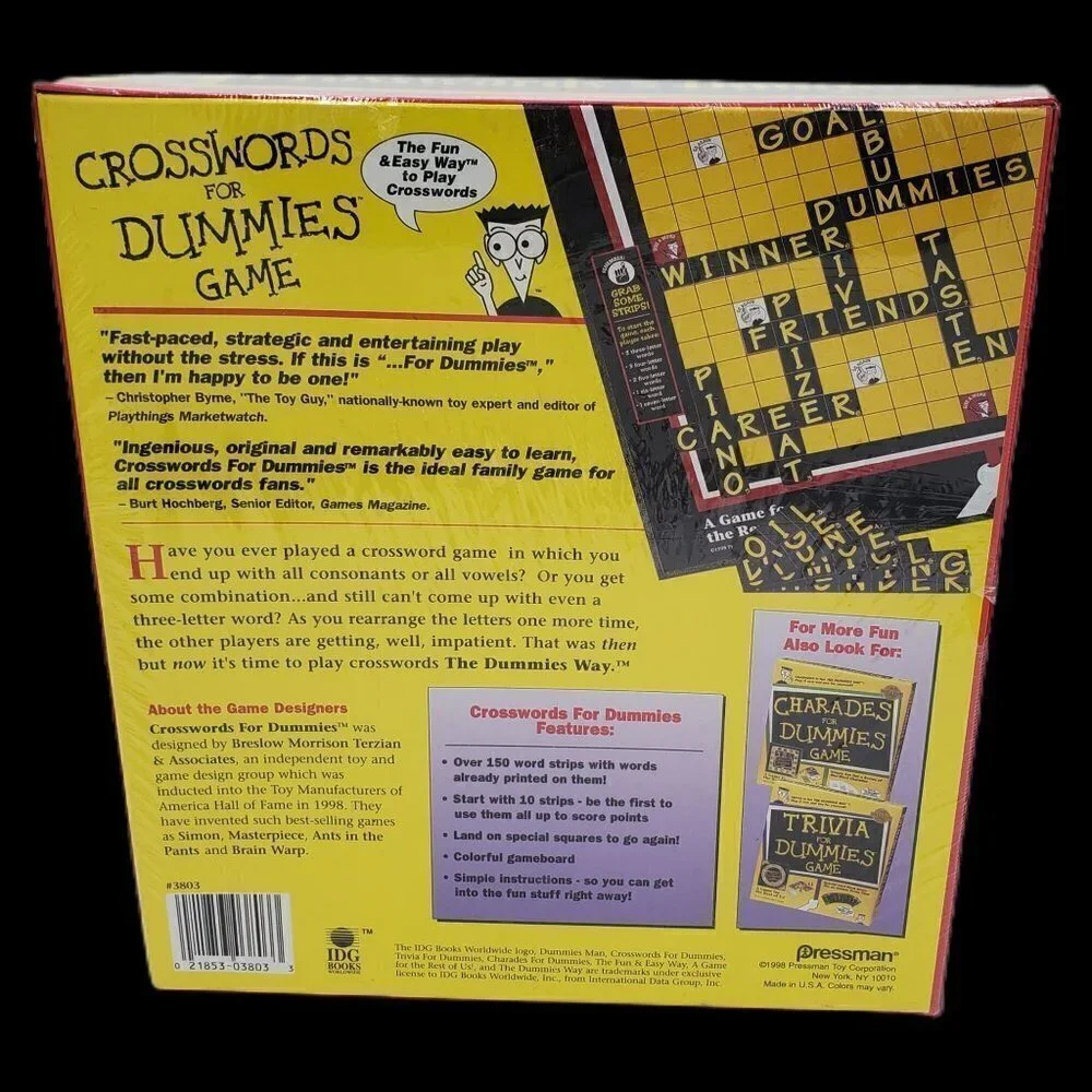 Vintage‎ 1998 Deadstock CROSSWORDS FOR DUMMIES GAME